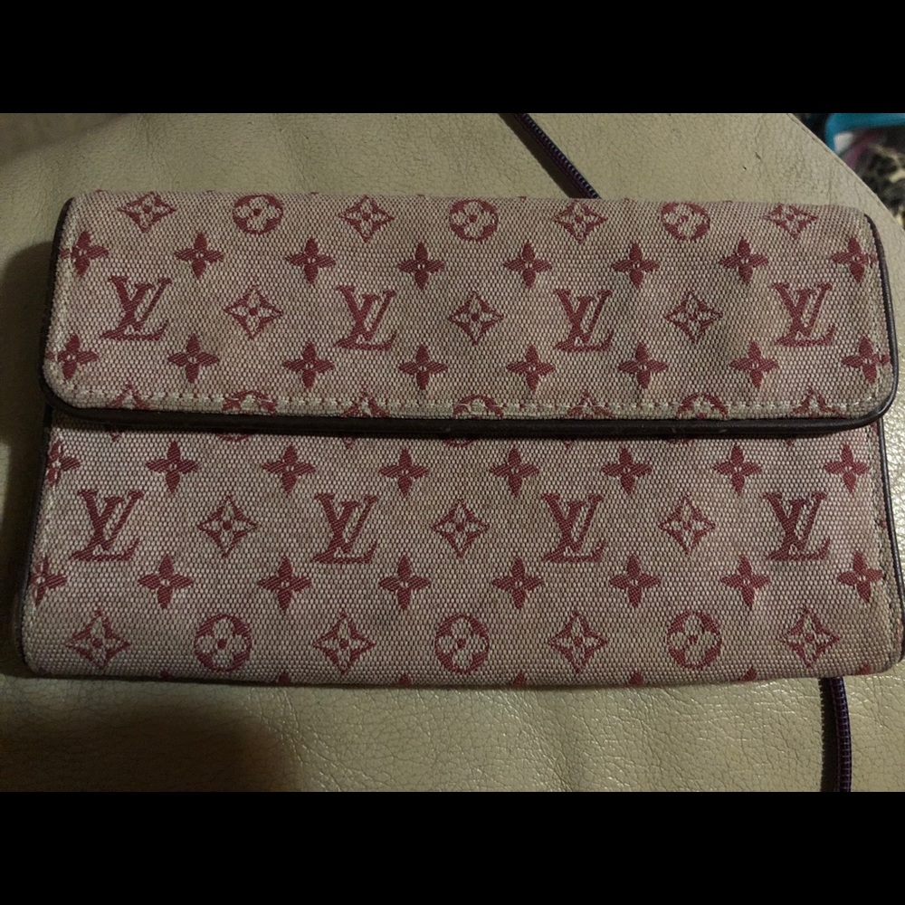 Louis Vuitton pink fabric wallet